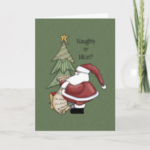 Cartes Pour Fêtes Annuelles père Noël - Naughty ou Nice ?