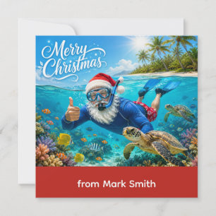 Cartes Pour Fêtes Annuelles PÈRE NOËL Noël Plongée en apnée 