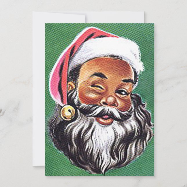 Cartes Pour Fêtes Annuelles Père Noël noir afro-américain Noël (Devant)