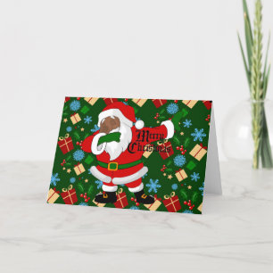 Cartes Pour Fêtes Annuelles Père Noël noir en dab