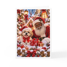 Père Noël noir personnalisé et Noël avec un chat p