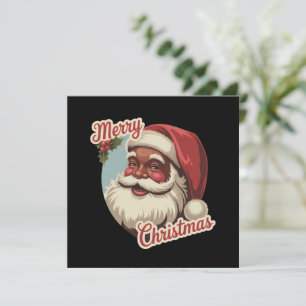 Cartes Pour Fêtes Annuelles Père Noël noir rétro Noël vintage fêtes
