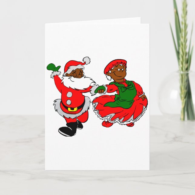 Cartes Pour Fêtes Annuelles père Noël noire mme claus (Devant)