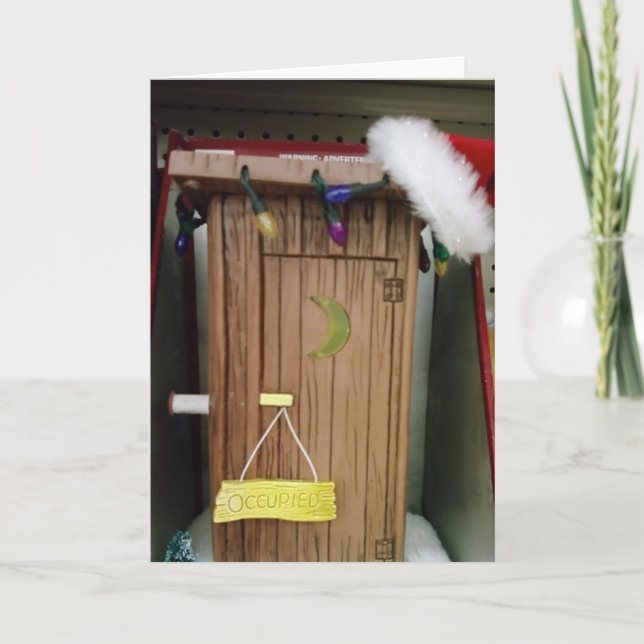 CARTES POUR FÊTES ANNUELLES "PÈRE NOËL OUT HOUSE" (Devant)