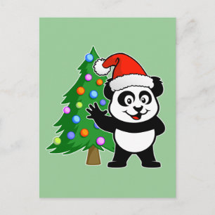 Cartes Pour Fêtes Annuelles Père Noël Panda