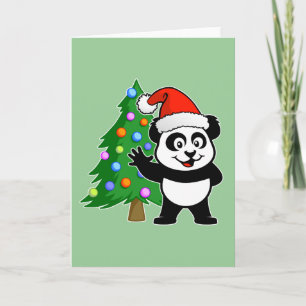 Cartes Pour Fêtes Annuelles Père Noël Panda