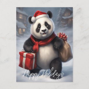 Cartes Pour Fêtes Annuelles Père Noël Panda Bear
