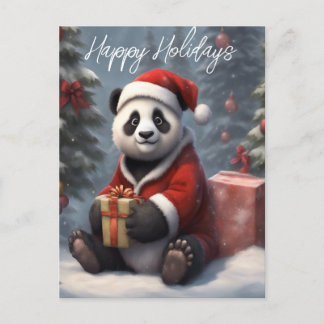 Cartes Pour Fêtes Annuelles Père Noël Panda Bear