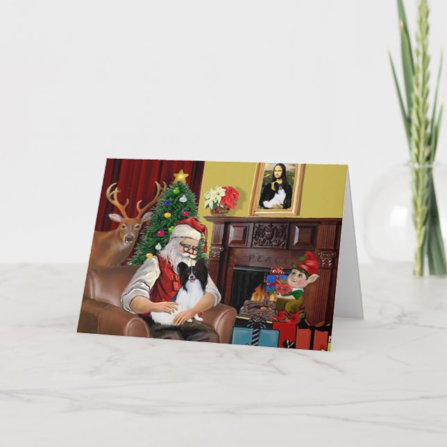 Cartes Pour Fêtes Annuelles Père Noël Papillon (Devant)