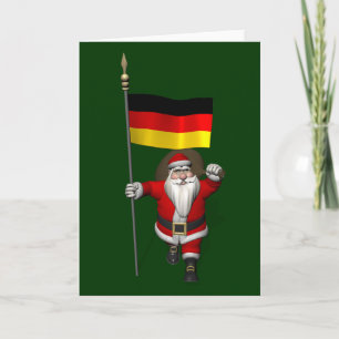 Cartes Pour Fêtes Annuelles Père Noël Patriotique Avec L'Ensigne D'Allemagne