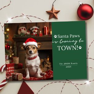 Cartes Pour Fêtes Annuelles Père Noël Paws arrive en ville ! Photo pour animau