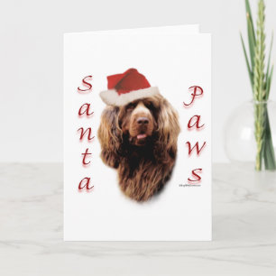 Cartes Pour Fêtes Annuelles Père Noël Paws, Espagne du Sussex