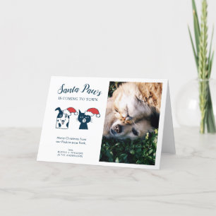 Cartes Pour Fêtes Annuelles père Noël Paws   Photo pour animaux de Noël