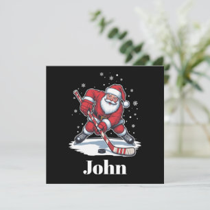 Cartes Pour Fêtes Annuelles Père Noël personnalisé Hockey sur glace Sport de N