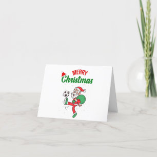 Cartes Pour Fêtes Annuelles Père Noël personnalisé jouant au football à Noël