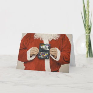 Cartes Pour Fêtes Annuelles Père Noël personnalisée avec palette de maquillage