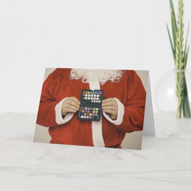 Cartes Pour Fêtes Annuelles Père Noël personnalisée avec palette de maquillage (Devant)
