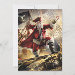 Cartes Pour Fêtes Annuelles Père Noël pirate