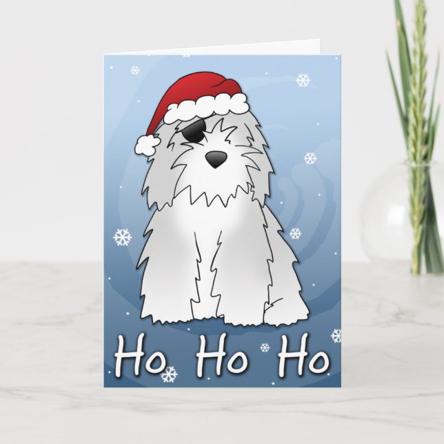 Cartes Pour Fêtes Annuelles Père Noël Pirate Old English Sheepdog Christmas Ca (Devant)