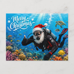 Cartes Pour Fêtes Annuelles PÈRE NOËL plongée sous-marine de Noël