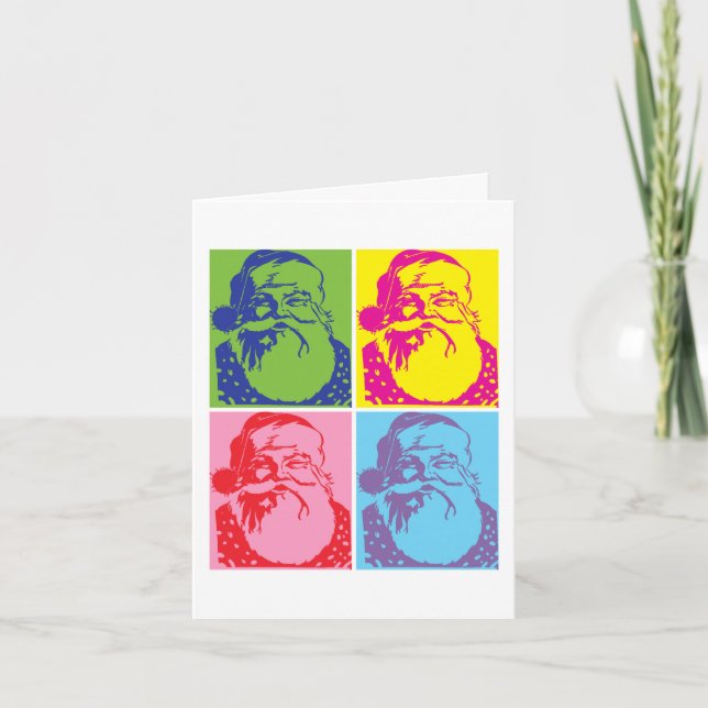 Cartes Pour Fêtes Annuelles Père Noël Pop art Joyeux Noël (Devant)