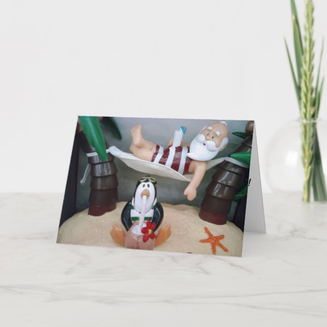 CARTES POUR FÊTES ANNUELLES PÈRE NOËL PREND UNE RUPTURE (Devant)