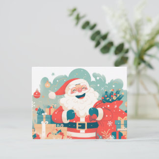 Cartes Pour Fêtes Annuelles Père Noël préparant des cadeaux de Noël