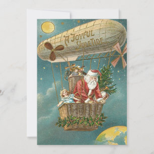 Cartes Pour Fêtes Annuelles Père Noël présente des cadeaux Balloon Arbre de No