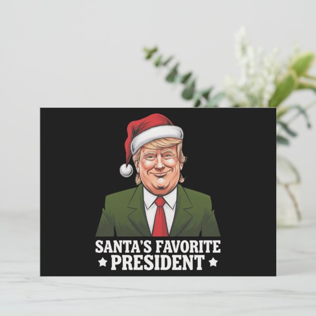 Cartes Pour Fêtes Annuelles Père Noël Président favori Funny Trump Noël (Debout devant)