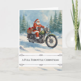 Cartes Pour Fêtes Annuelles Père Noël rebelle à moto Noël