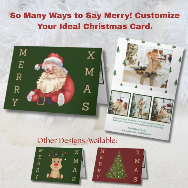 Cartes Pour Fêtes Annuelles Père Noël Rétro 4 Photo (Créateur téléchargé)