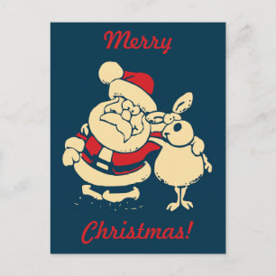 Cartes Pour Fêtes Annuelles Père Noël rétro personnalisée avec message