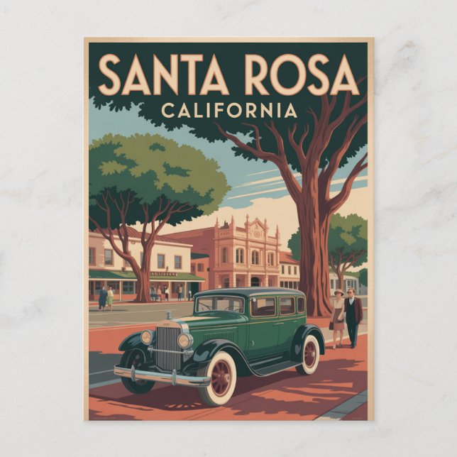 Cartes Pour Fêtes Annuelles Père Noël Rosa Californie (Devant)