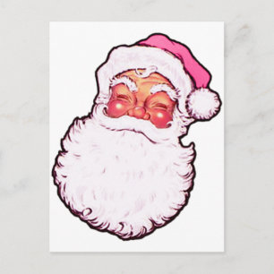 Cartes Pour Fêtes Annuelles Père Noël rose