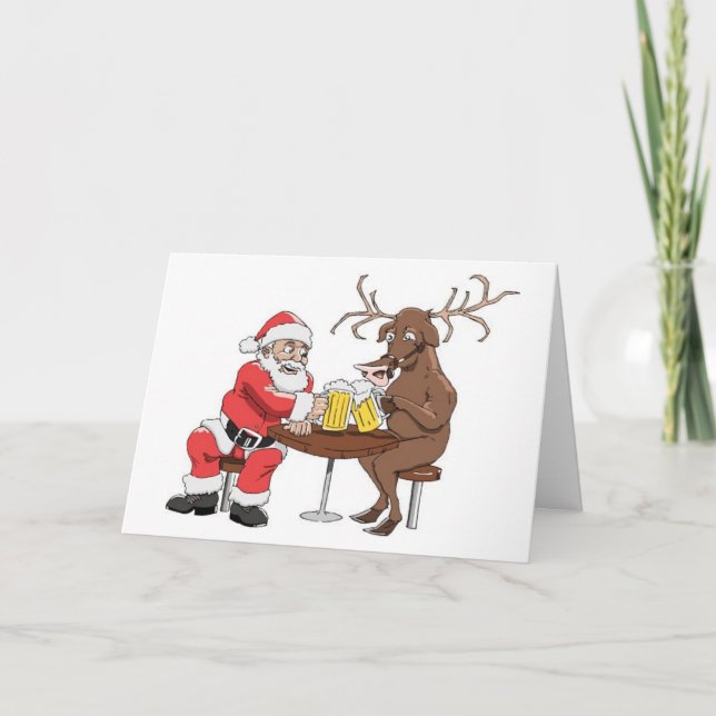 Cartes Pour Fêtes Annuelles Père Noël sait Party (Devant)