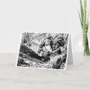 Cartes Pour Fêtes Annuelles père Noël se promène dans les marais