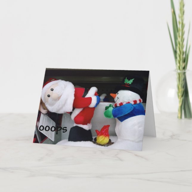 CARTES POUR FÊTES ANNUELLES PÈRE NOËL S'EST RETROUVÉ SUR LE FEU - OOPS (Devant)