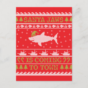 Cartes Pour Fêtes Annuelles père Noël Shark laide doux requin de Noël