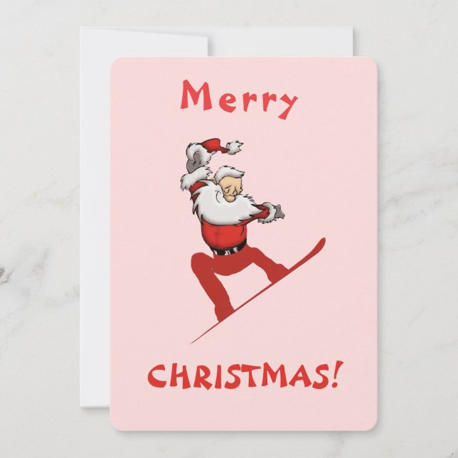 Cartes Pour Fêtes Annuelles père Noël Skateboard (Devant)