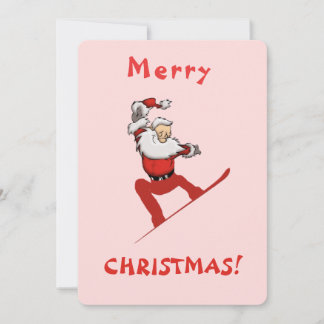 Cartes Pour Fêtes Annuelles père Noël Skateboard