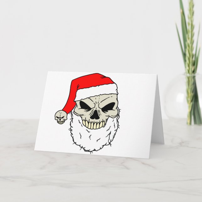 Cartes Pour Fêtes Annuelles Père Noël Skull (Devant)