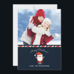 Cartes Pour Fêtes Annuelles Père Noël Slaus Christmas Photo<br><div class="desc">Une illustration moderne et mignonne d'un Père Noël orne cette carte avec les mots Joyeux Noël. Utilisez votre photo préférée pour créer un Méménite de Noël Joyeux unique et branché. Conçu pour vous par Blackberry Boulevard.</div>