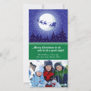 Cartes Pour Fêtes Annuelles Père Noël Sleigh Custom Holiday Photocard (vert)