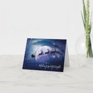 Cartes Pour Fêtes Annuelles Père Noël Sleigh Imaginaire Galaxy Christmas Nig