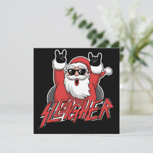 Cartes Pour Fêtes Annuelles Père Noël Sleigher Metal Noël Drôle de Grêle 