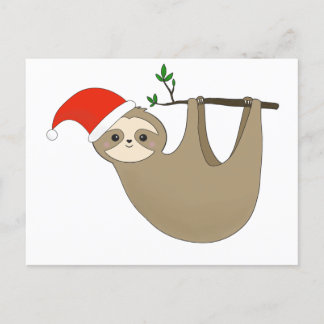 Cartes Pour Fêtes Annuelles Père Noël sloth