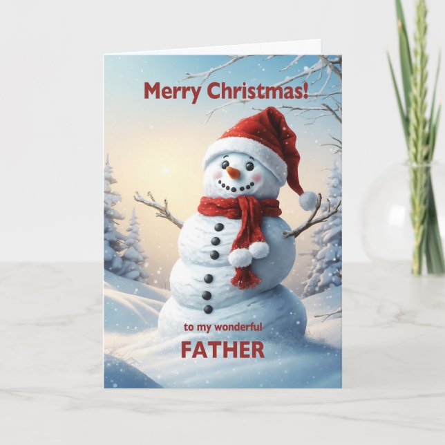 Cartes Pour Fêtes Annuelles Père Noël Snowman (Devant)