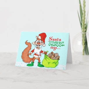 Cartes Pour Fêtes Annuelles père Noël Squirrel