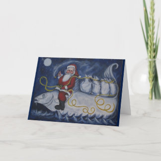 Cartes Pour Fêtes Annuelles Père Noël sur le codfish
