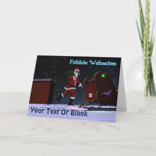 Cartes Pour Fêtes Annuelles Père Noël Sur Le Toit - Frohliche Weihnachten